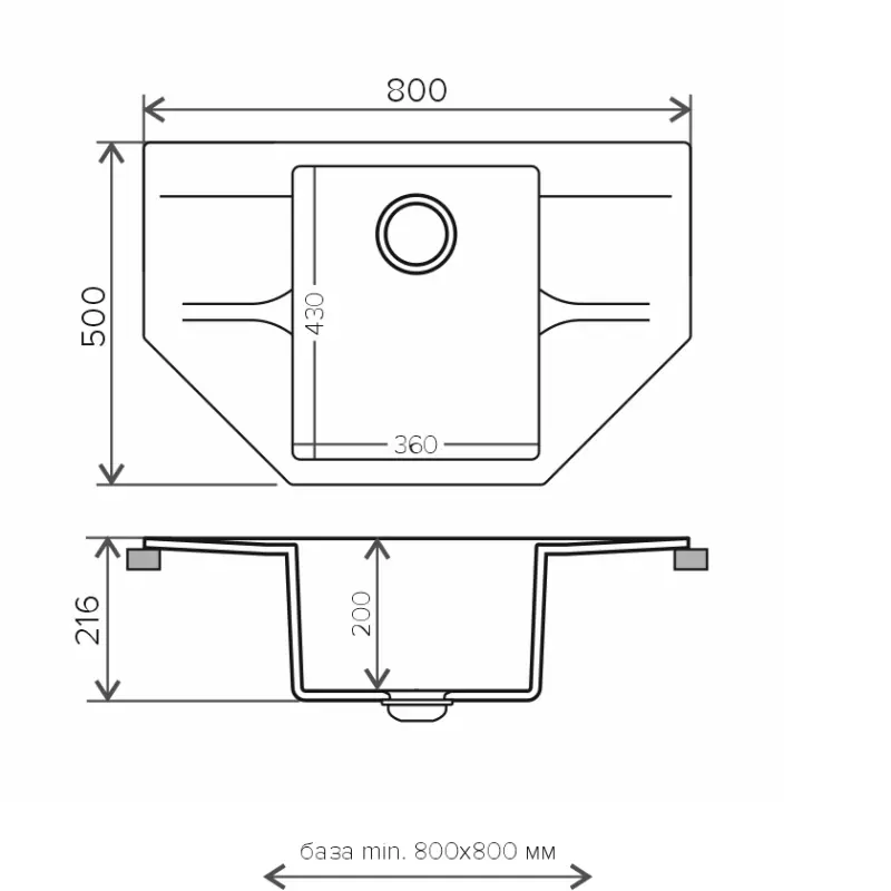 Мойка кухонная Polygran Riff 80 679115 Терракот Мойка кухонная Polygran Riff 80 679115 Терракот — изображение 3