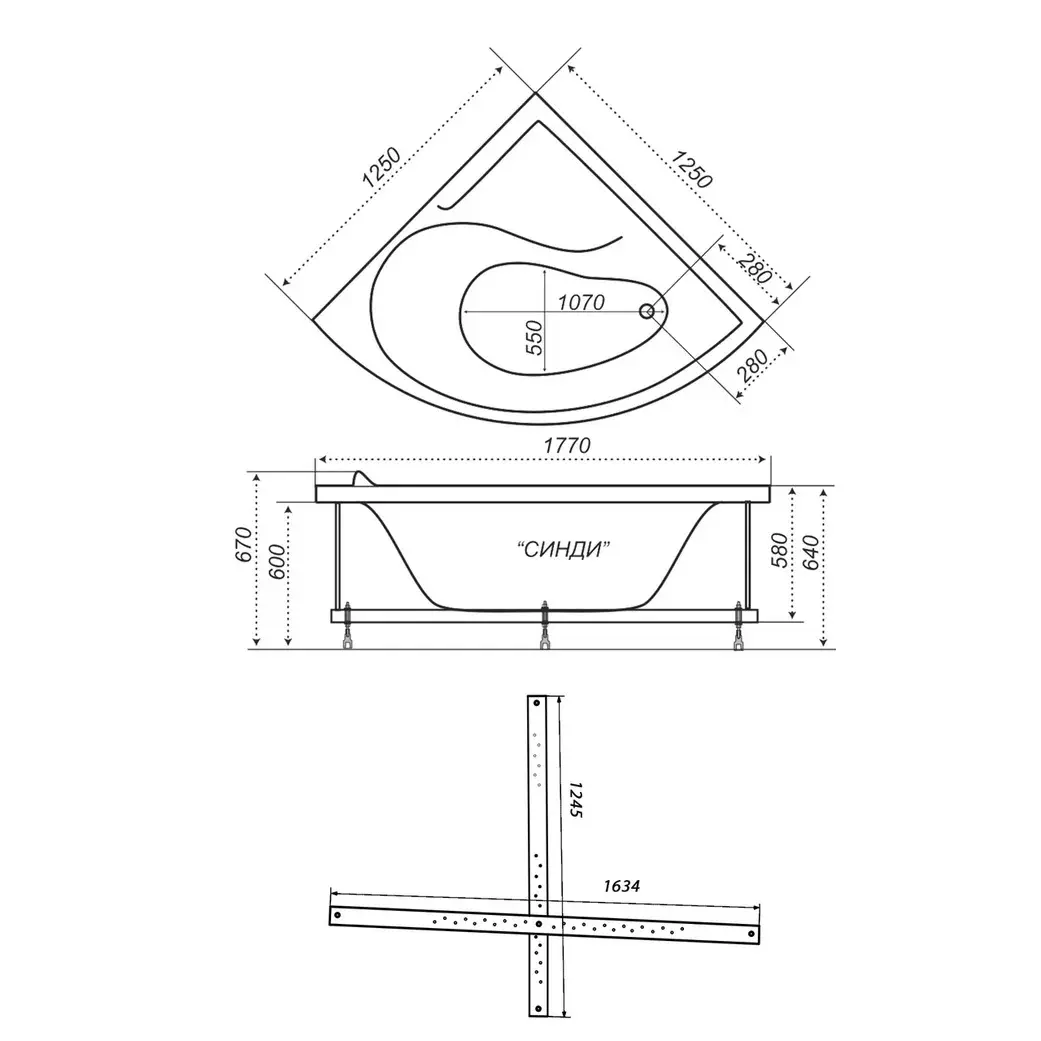 Каркас X для угловых ванн Trion 150 Каркас X для угловых ванн Trion 150 — изображение 4