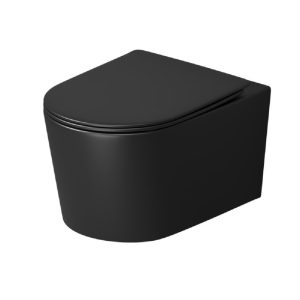 Унитаз подвесной Grossman Tornado с крышкой-сиденье Черный матовый GR-4499BMSQ