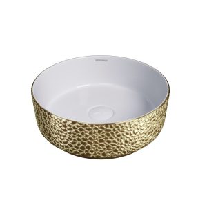 Раковина накладная Grossman Color 36 Золото / Белый GR-5010GW