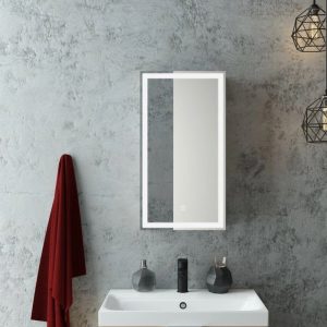 Шкаф зеркальный Agava Allure 35 правый с сенсором и розеткой Белый МВК056