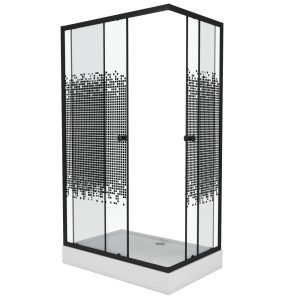 Душевой уголок Niagara Eco 120х80 с поддоном Черный / С рисунком NG-012-14QBLACK