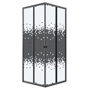 Душевой уголок Niagara Eco 78х78 Черный / С рисунком NG-1008-14QBLACK