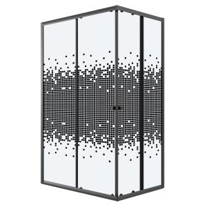 Душевой уголок Niagara Eco 98х78 Черный / С рисунком NG-1018-14QBLACK